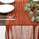 table runner moderne beige rouge blanc mariage maison solide rayures horizontales opaque voile