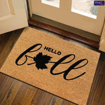 tapis d'entrée imperméable polyester antidérapant motif floral moderne bienvenue marronclair résistant