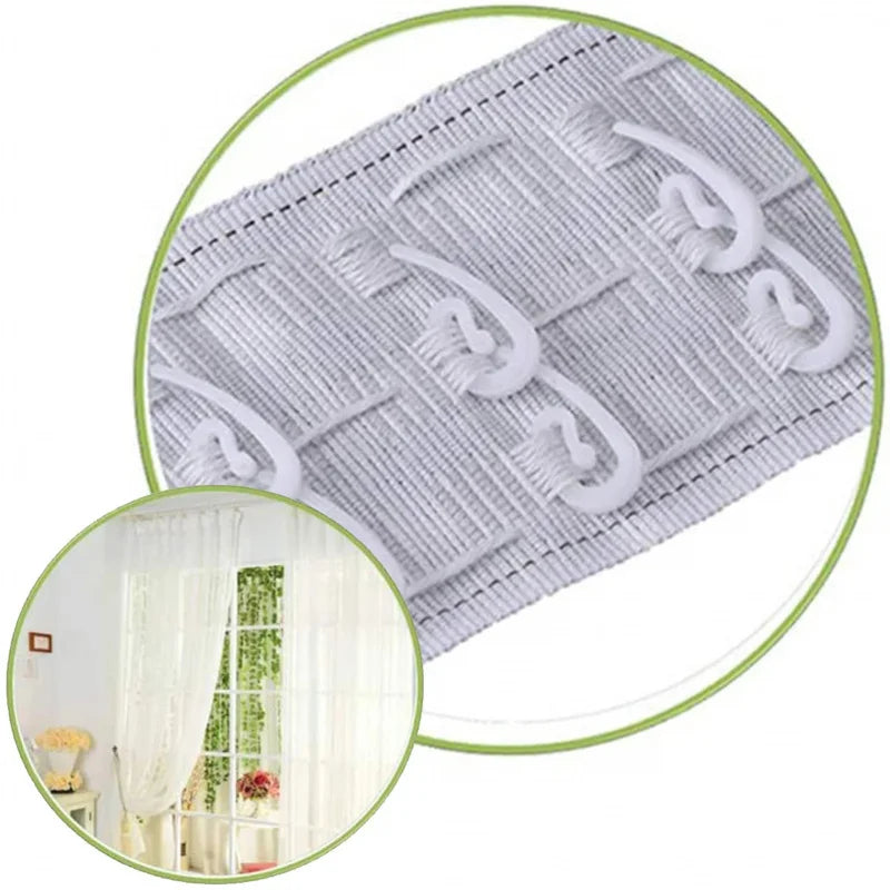 crochets suspension rideaux anneaux moderne blanc noir tissu coton solide attache fenêtre