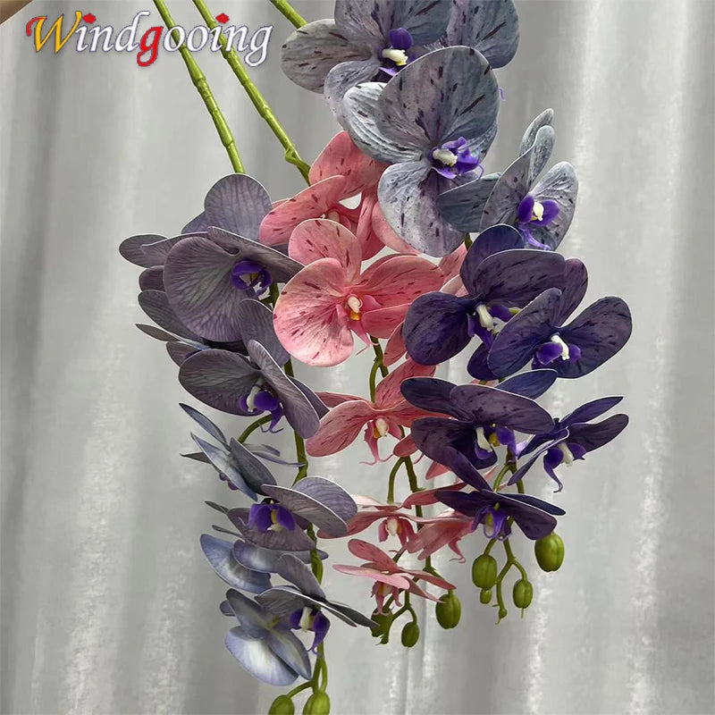décoration murale orchidées artificielles violettes roses blanches naturelles intérieur maison festive