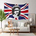 tapisserie pop art rock polyester noir blanc rouge bleu gris graphique