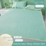 matelas doux bleu clair motif hexagonal texture soie moderne coussin non slip latex