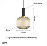 suspension lumineuse moderne vert rayures opacité câble noir gris beige chambre salon