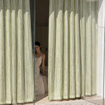 rideau vert clair moderne rayures horizontales coton lin salon chambre balcon