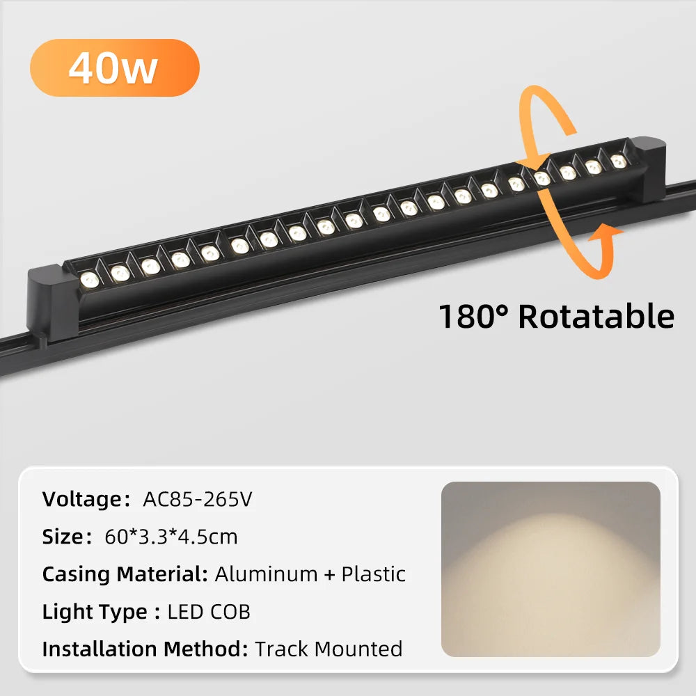 projecteurs led spot noir moderne 50w 60w rail super lumineux