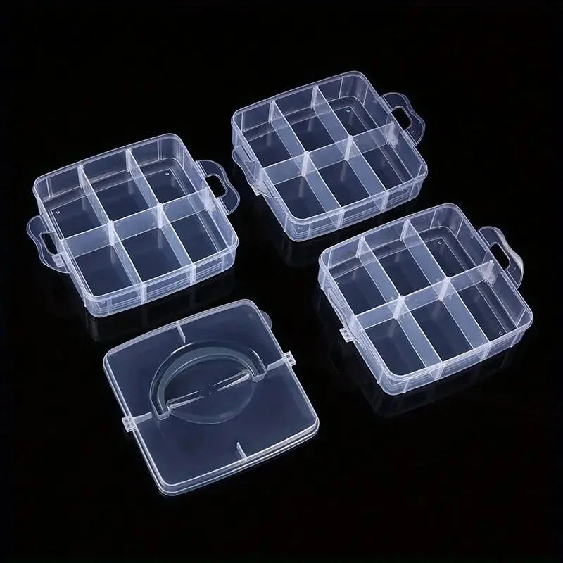 boîte rangement transparente moderne compartiments bijoux ornement colliers bagues boucles oreilles pratique