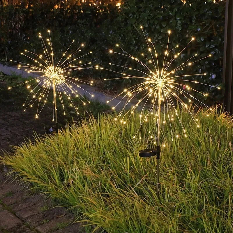 guirlande lumineuse solaire filaments vert jaune moderne semi transparente patio jardin fixée piquet