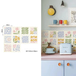 autocollants carreaux floraux bleu jaune modernes cuisine salle bain stickers muraux adhésifs haute qualité