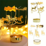 mobile bougie or chevaux cerfs fées oiseaux motifs floraux artisanal décoratif tringle inclusion métal