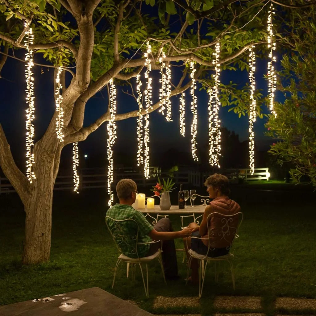 guirlande lumineuse blanc filament coton moderne noël 2m 220v led 100 têtes