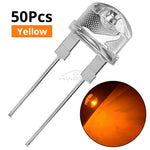 diodes led transparentes bleu vert rouge blanc chaud jaune blanc 8mm modernes 50pcs