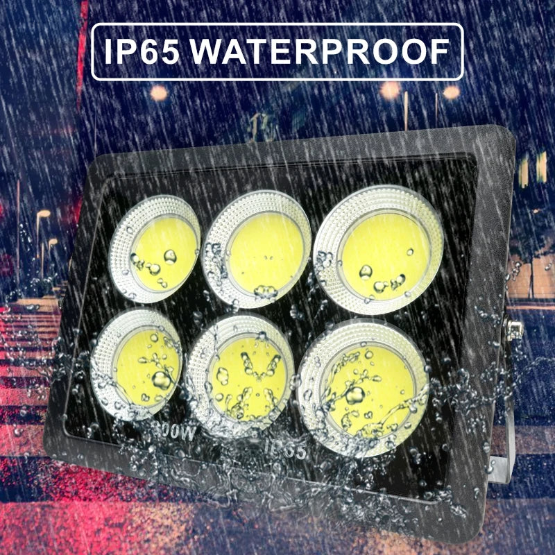 projecteur led cob ip65 moderne 220v 50w 100w 200w 300w noir clips câbles