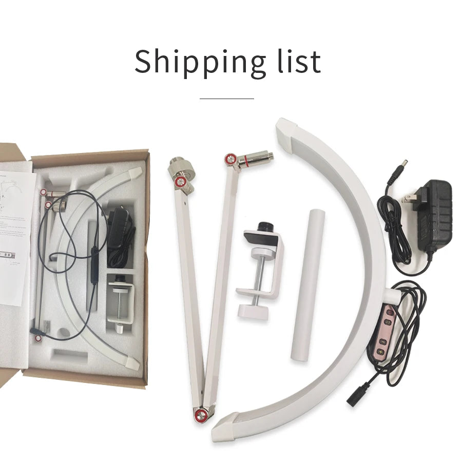 lampe maquillage blanc moderne clip support téléphone réglable éclairage guide inclusion