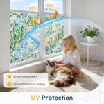 film fenêtre adhésif feuilles vertes moderne décoration protection uv isolation thermique explosion transparent vert