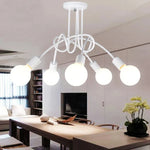 lustre moderne noir blanc doré branches métal ampoules led crochets chambre salon