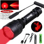 lampe torche rechargeable led noire anti glisse 5w rouge vert camping