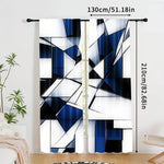 rideau moderne géométrique opacité bleu blanc noir 130x210 75x166 105x230