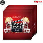 décoration fête anniversaire guirlande happy birthday bannières cinématographiques serviettes papier boîtes carton caméra gonflable