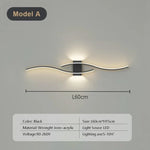 lampe murale moderne courbes élégantes noir doré blanc contemporaine 60cm 80cm
