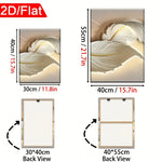 peinture abstraite moderne toile feuilles stylisées cadre doré salon chambre blanc grisclair