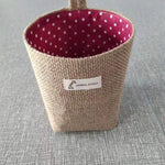sac rangement toile jute étoiles rayures boho chic pliable reversible anneaux métalliques rustique