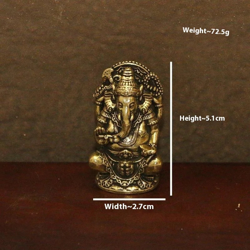 statues ganesha bronze doré détails sculptés traditionnelles indiennes ornement maison