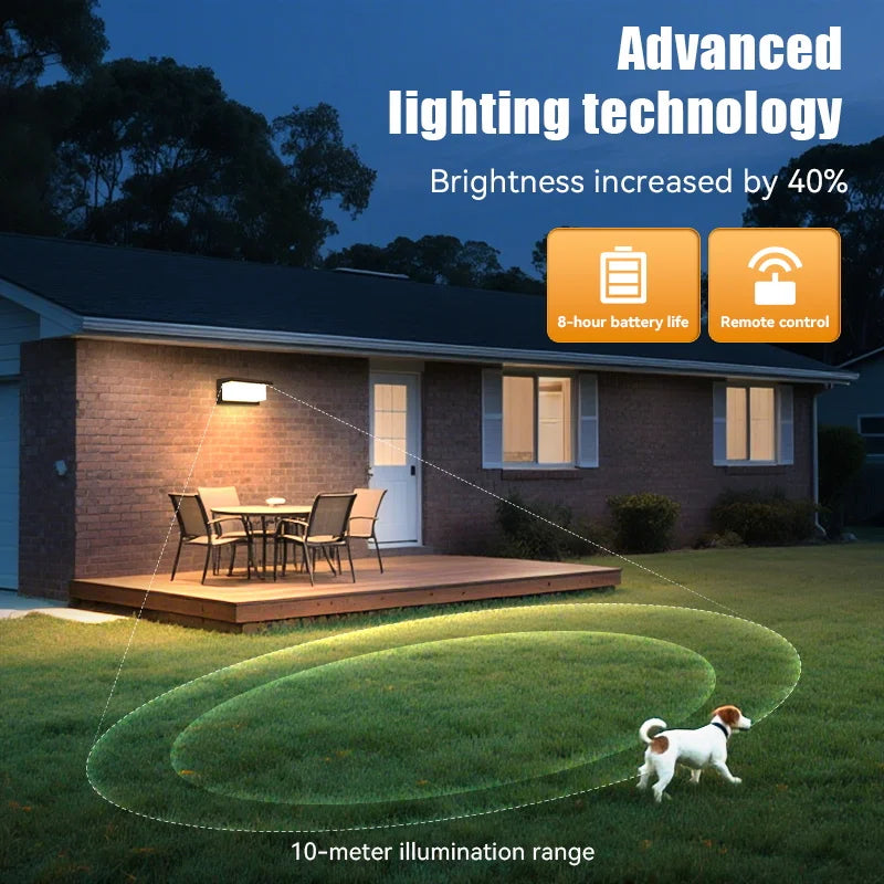 lampe murale solaire led extérieure étanche blanc noir controle distant panneau solaire moderne