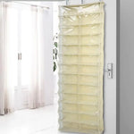 sac rangement suspendu transparent moderne 12 compartiments noir beige clair
