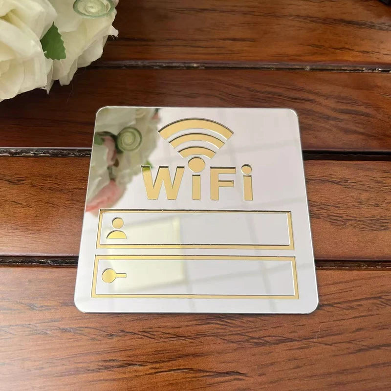 panneau wi fi adhésif acrylique moderne blanc noir doré réinscriptible stylo inclusWiFi