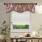rideau floral marron clair marron foncé brocart opulent classique