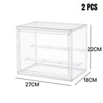 boîte rangement transparente pliable acrylique moderne figurines pièces organisateur jouets display storage box