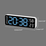 horloge numérique murale LED noir blanc température humidité semaine USB rechargeable moderne