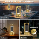 lampe led portable lanterne or noir transparent verre moderne vintage