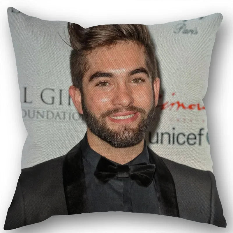 taie d'oreiller carrée 45x45cm moderne motif Kendji Girac imprimé uni côté opaque polyester