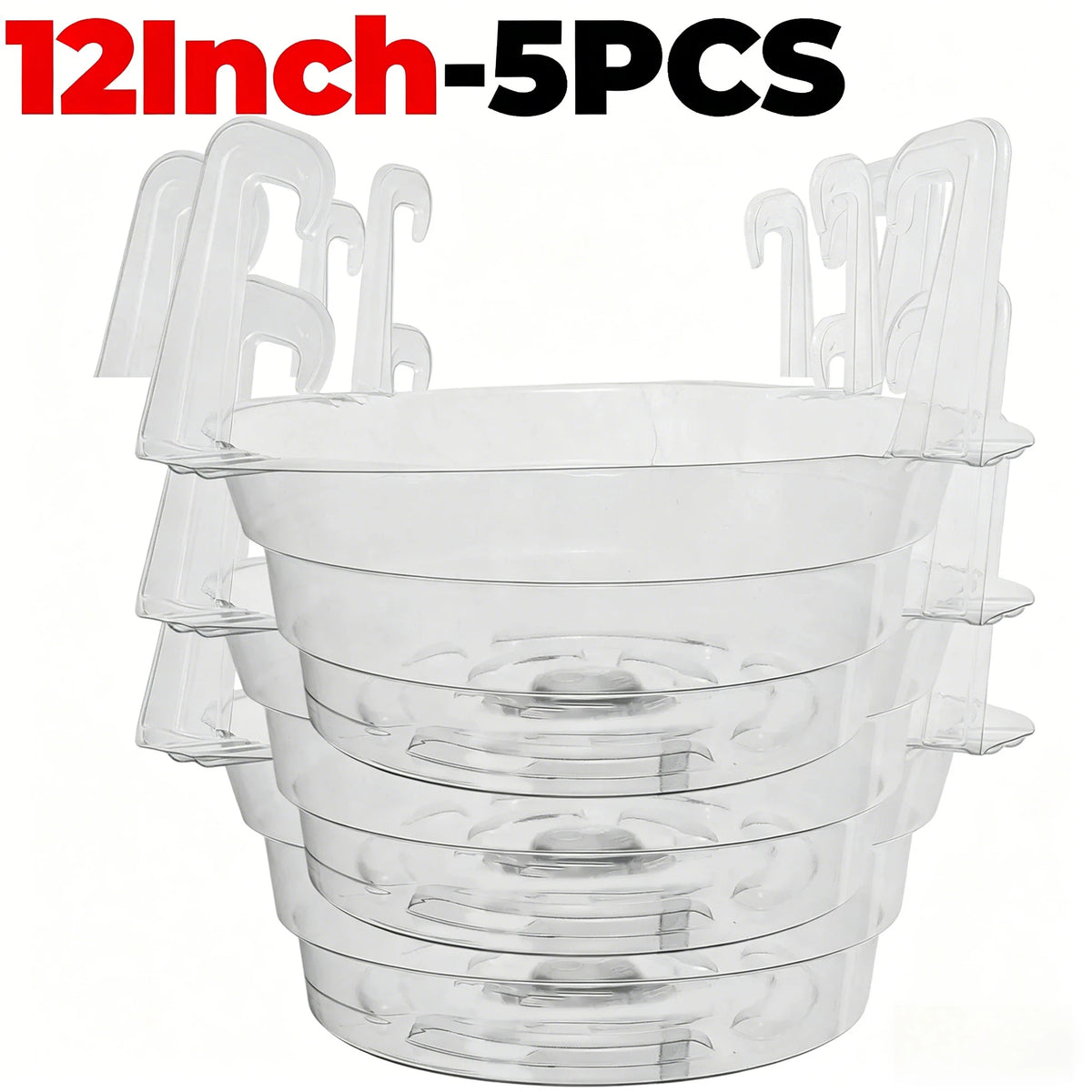 plateau suspendu cache pot transparent moderne pot fleurs crochets métalliques pratique 10 12 pouces