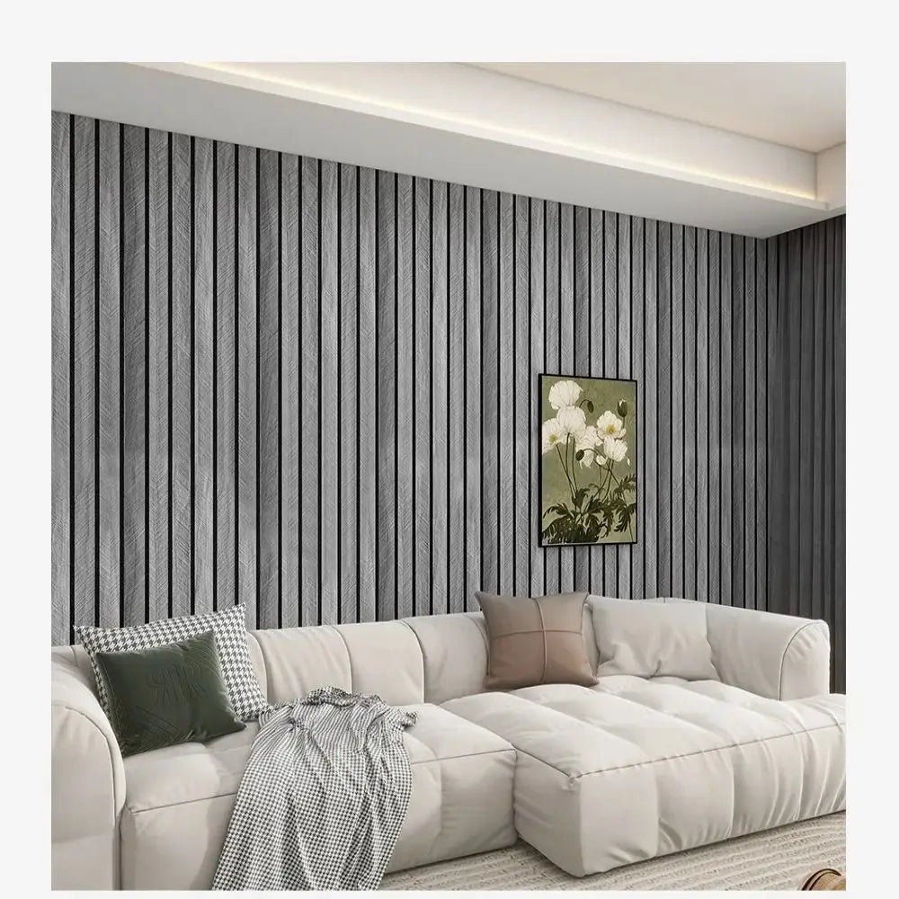 panneaux decoratifs autoadhesifs rayures horizontales gris noirs modernes 40cm large 3m 5m 10m