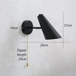 lampe murale conique or moderne interrupteur chaîne éclairage quotidien fixée mur opaque 220v 110v