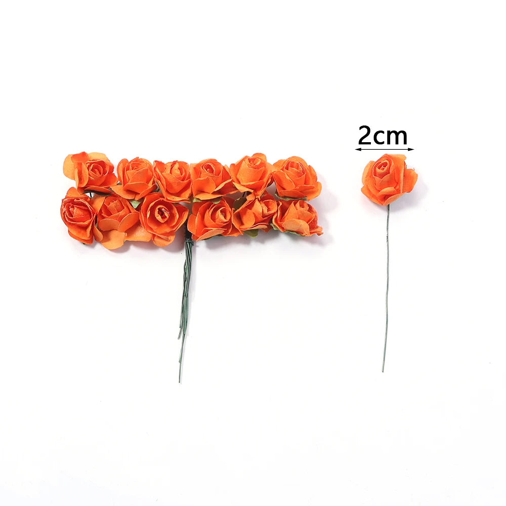 accessoires décoration mariage roses artificielles papier 144 pièces 2cm intérieur traditionnel rouge rose blanc