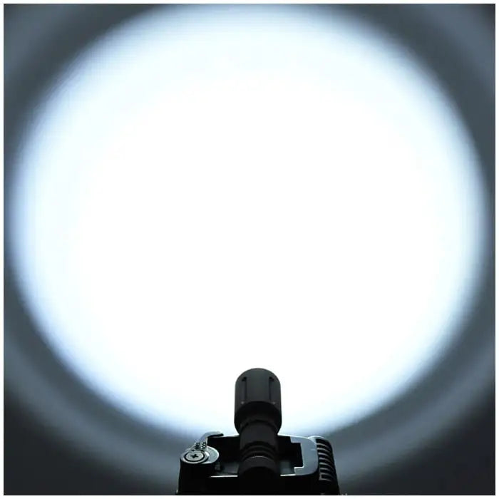 lampe torche led noire dorée texturée moderne 1300 lumens picatinny clip robuste