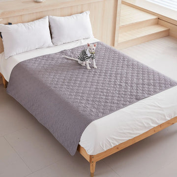 protège matelas chien gris quilté imperméable antidérapant réutilisable canapé lit animal domestique