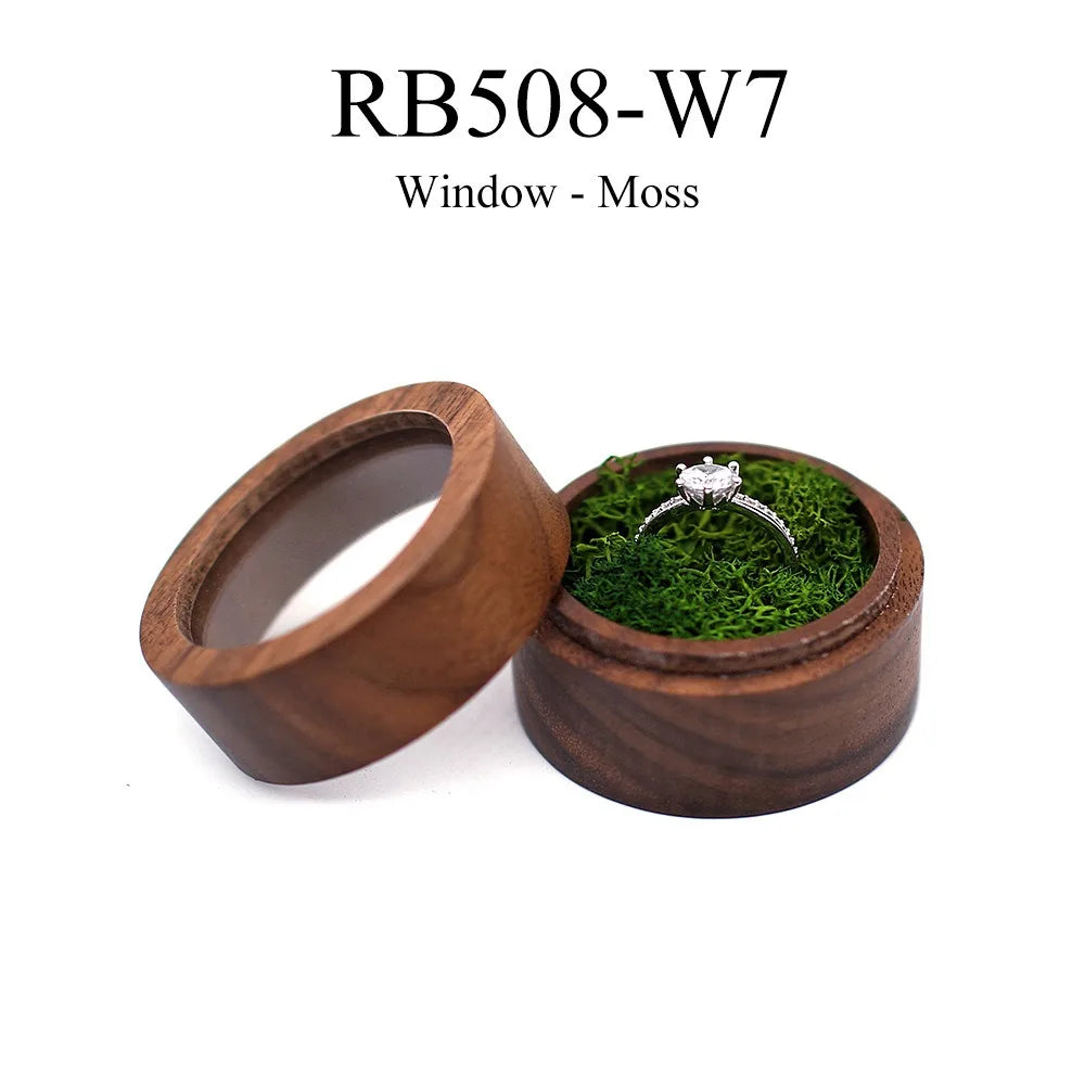 boîte bijoux bois vintage ronde rangement bague boucles d'oreilles présentation cadeau mariageOpaque brillant classique