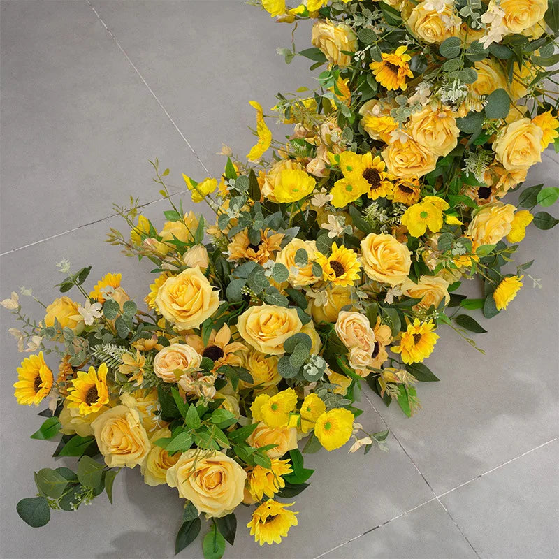 décoration mariage élégante roses jaunes vertes anniversaire baby shower intérieur