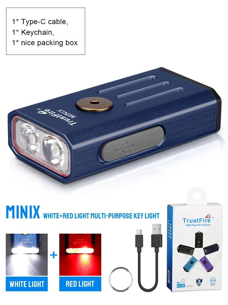 lampe torchon rechargeable uv violet bleu texture metallique anneau fixation moderne compact
