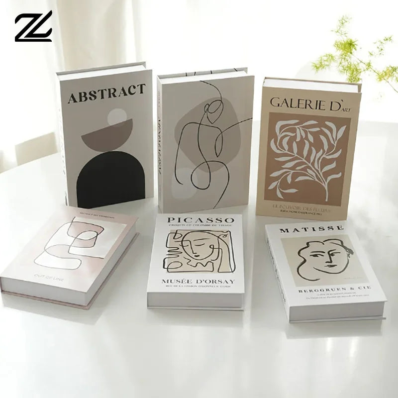 décoration intérieure moderne livre faux blanc motifs abstraits minimaliste chambre table basseDecoration intérieure moderne