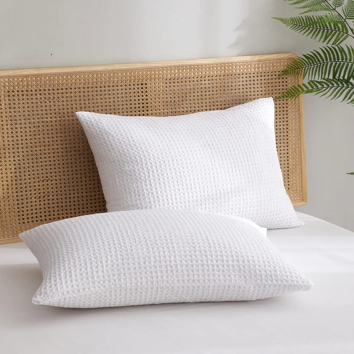 protège oreiller coton texture relief moderne enveloppe blanc maison pièces