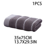 serviettes bain coton rayées gris marron classiques grandes tailles absorbantes maison