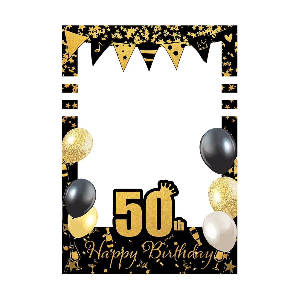 Cadre photo booth pour anniversaire 50 ans en saphir profond