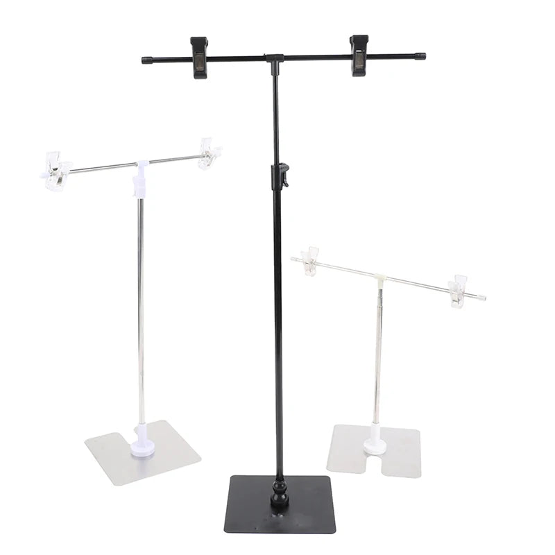 support présentation textile fond noir blanc gris clips moderne minimaliste vinyle tissu floral