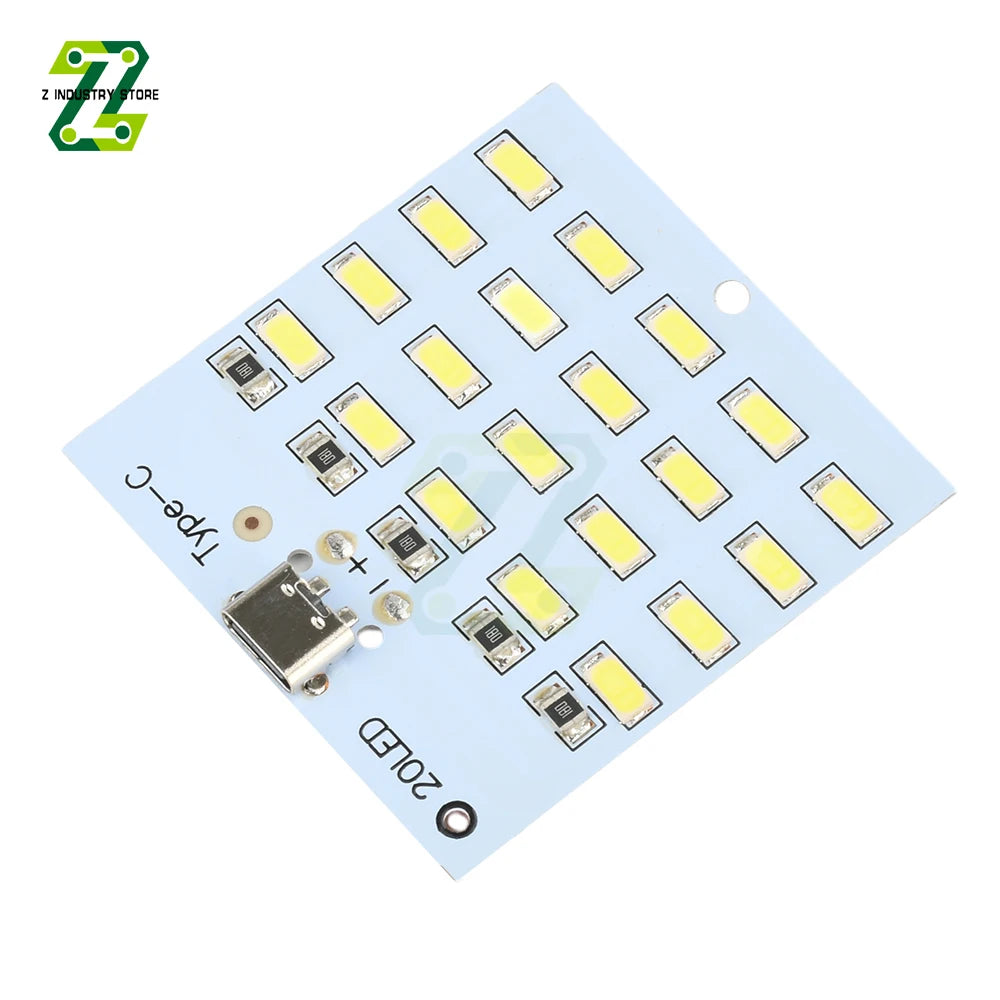 Panneau LED blanc 52mm 50mm USB Type 20 LED emergency light