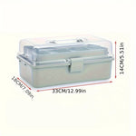 organisateur rangement boîte multi étages vert clair blanc compartiments plastique transparent utilitaire outils fournitures